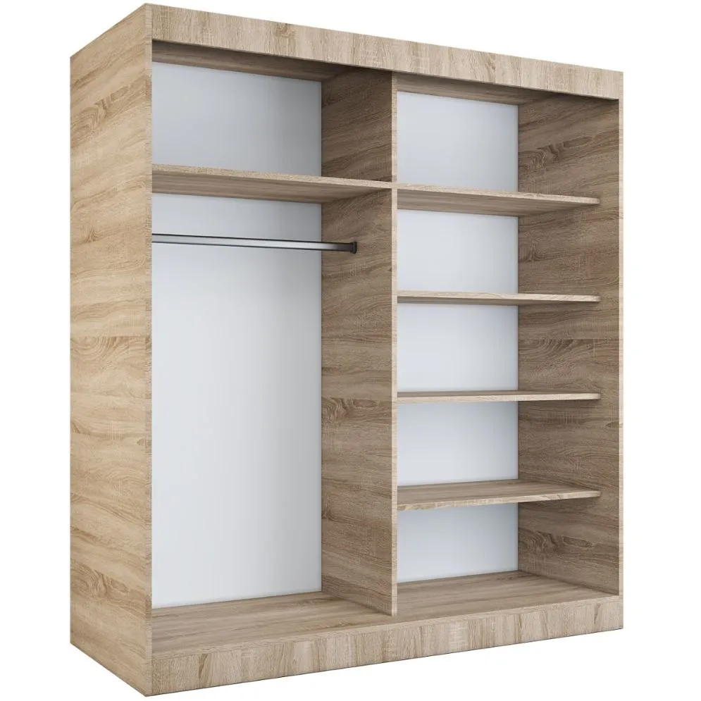 Korpus szafy MODUO COMFORT 180 dąb sonoma z półkami i drążkami | MIRAT. kolekcja MODUO COMFORT