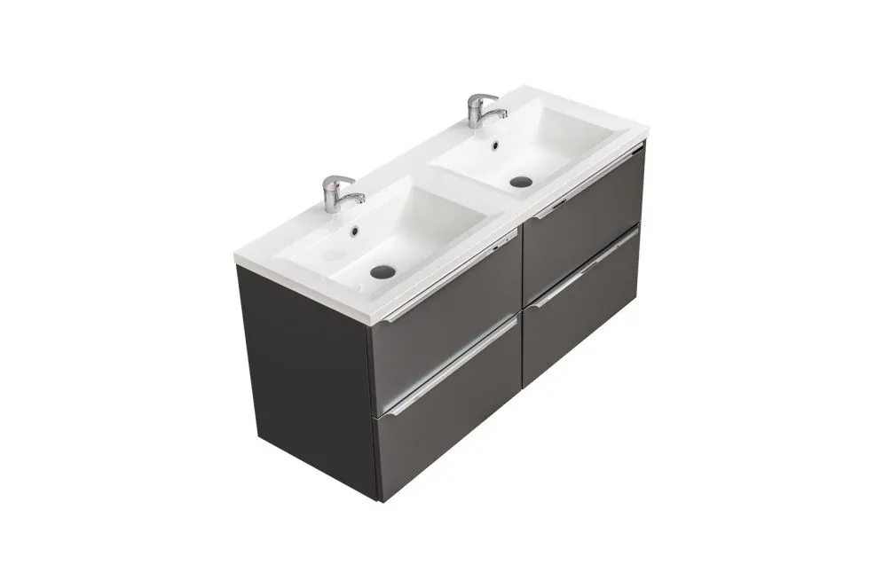 Szafka pod umywalkę CAPRI 120 cm czarna mat wisząca | MIRAT. w stylu kolekcja CAPRI