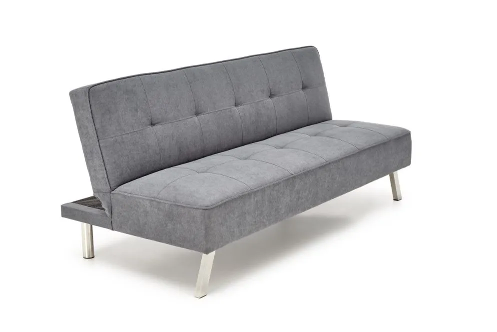 Sofa rozkładana CARLITO szara na chromowanych nogach I sklep meblowy MIRAT.