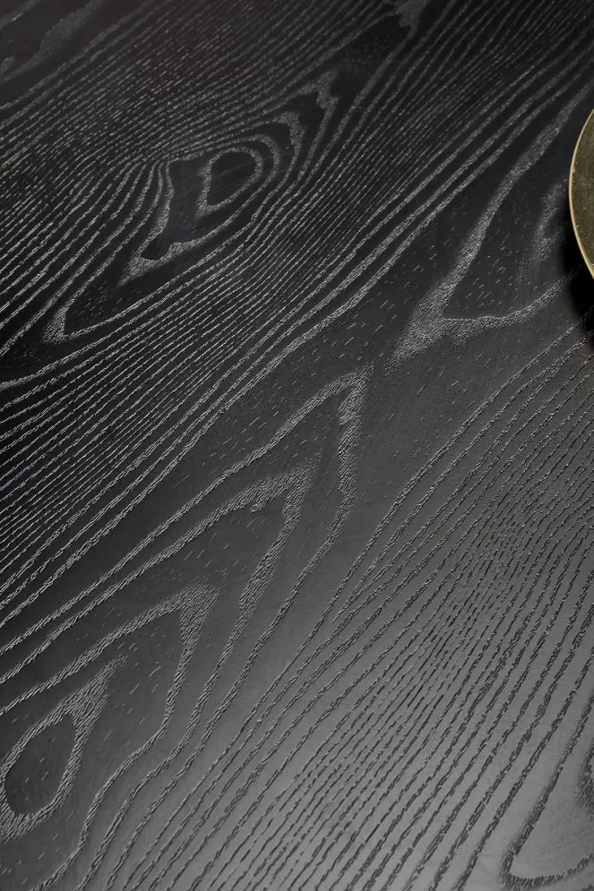 Stół EMBOS 120x120 czarny okrągły ze złotymi wstawkami glamour | MIRAT. w stylu GLAMOUR kolekcja