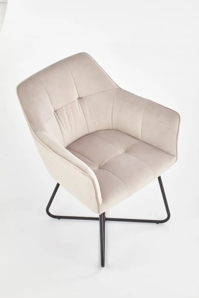 Krzesło K377 VELVET beżowe tapicerowane aksamitem | MIRAT.