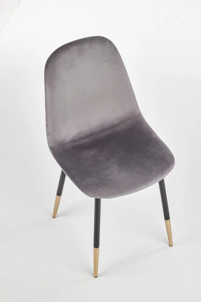 Krzesło K379 VELVET szare/złote aksamitne na metalowych nogach | MIRAT. w stylu kolekcja