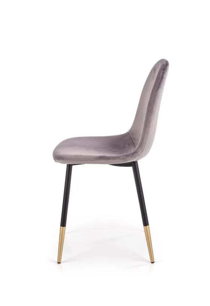 Krzesło K379 VELVET szare/złote aksamitne na metalowych nogach | MIRAT. w stylu kolekcja