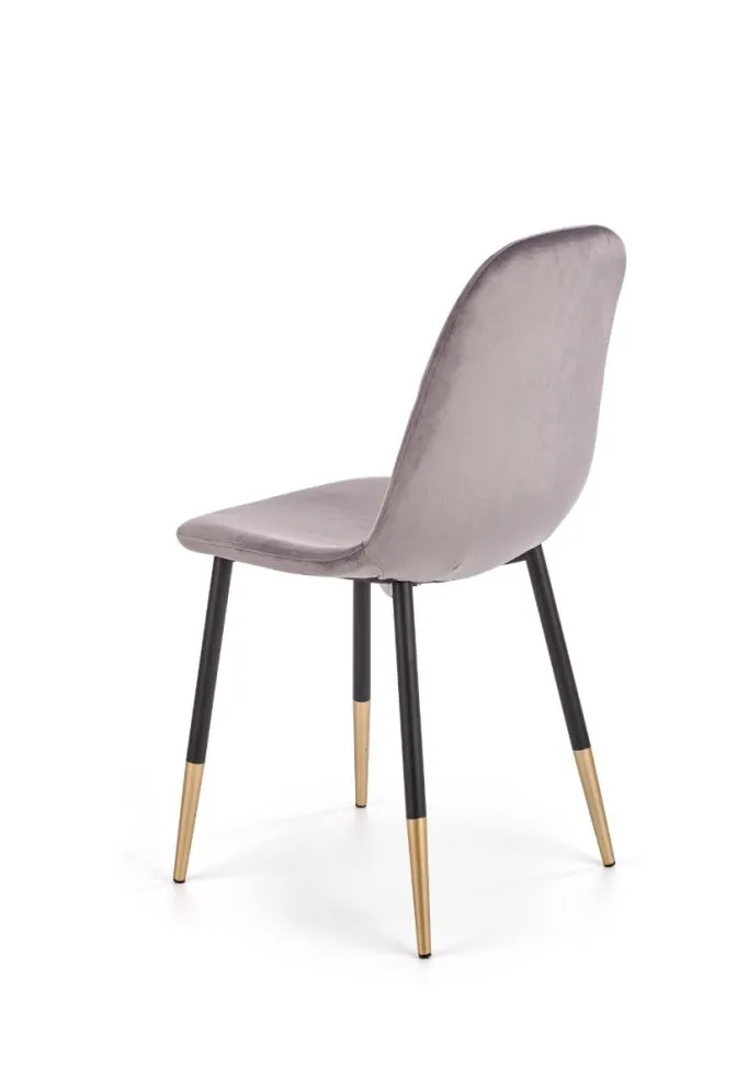 Krzesło K379 VELVET szare/złote aksamitne na metalowych nogach | MIRAT. w stylu kolekcja
