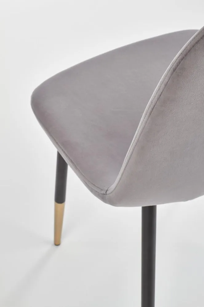 Krzesło K379 VELVET szare/złote aksamitne na metalowych nogach | MIRAT. w stylu kolekcja