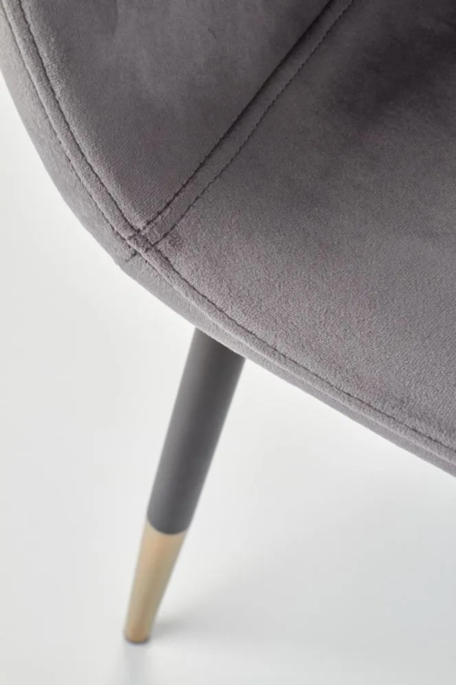 Krzesło K379 VELVET szare/złote aksamitne na metalowych nogach | MIRAT. w stylu kolekcja