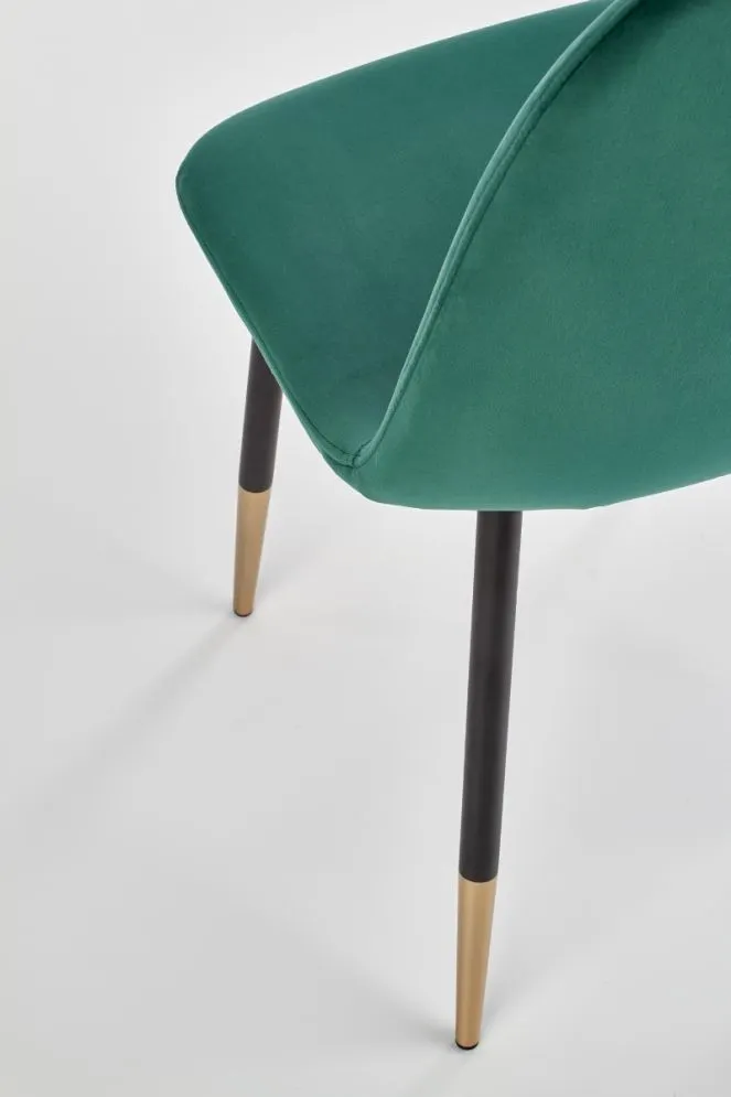 Krzesło K379 VELVET zielone aksamitne na czarno złotych nogach | MIRAT.