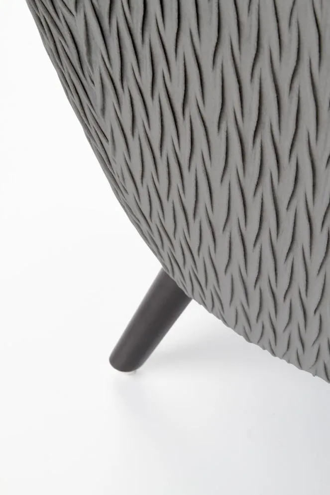 Fotel RAVEL VELVET szary/czarny tapicerowany aksamitem | MIRAT.