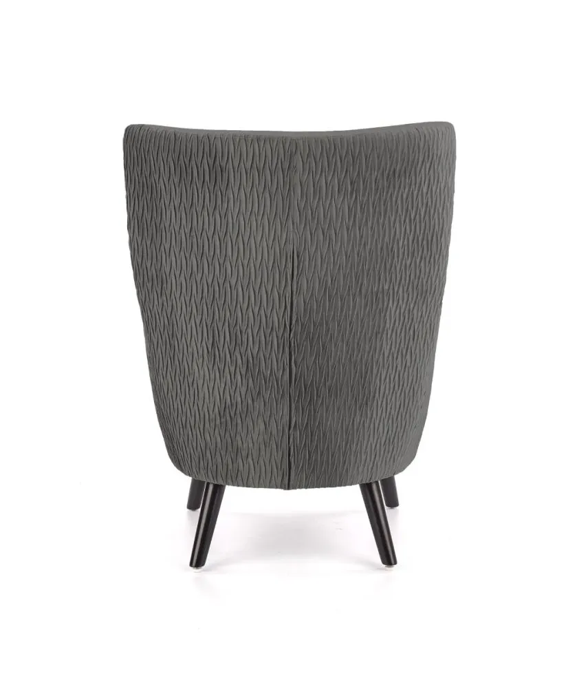 Fotel RAVEL VELVET szary/czarny tapicerowany aksamitem | MIRAT.