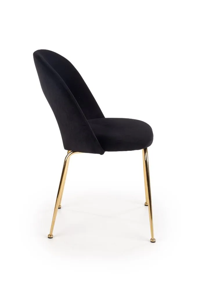 Krzesło K385 VELVET czarne aksamitne na złotych nogach | MIRAT. w stylu GLAMOUR kolekcja