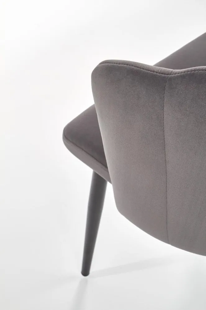 Krzesło K386 VELVET szare z przeszyciami na metalowych nogach | MIRAT. w stylu kolekcja
