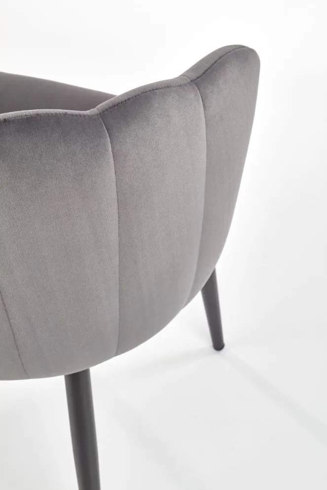 Krzesło K386 VELVET szare z przeszyciami na metalowych nogach | MIRAT. w stylu kolekcja
