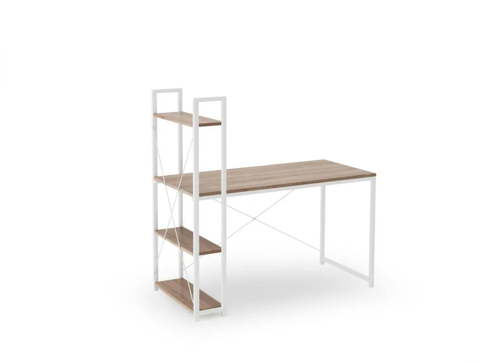 Biurko NARVIK B1 biały/dąb sonoma w stylu skandynawskim | MIRAT. styl LOFT kolekcja NARVIK HALMAR
