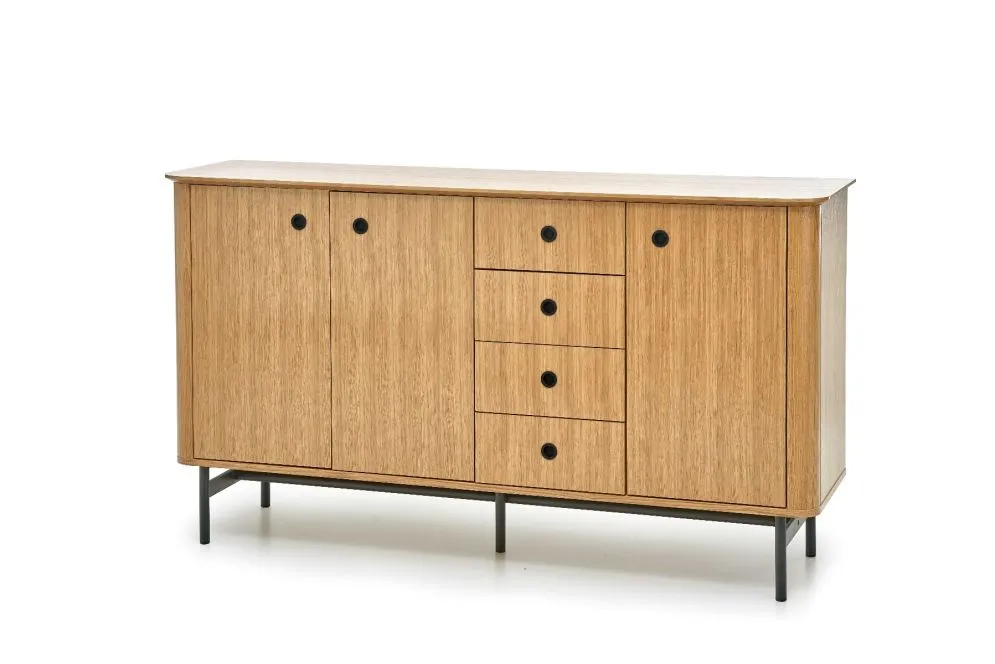 Komoda SMART KM-1 dąb/czarna w stylu Vintage | MIRAT. w stylu VINTAGE kolekcja SMART