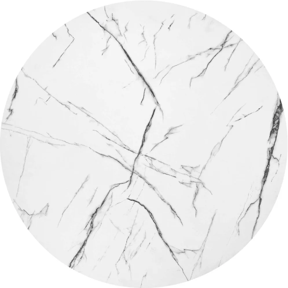 Stolik kawowy ANTICA 80x80 biły marmur/czarny okrągły do salonu | MIRAT. w stylu GLAMOUR, LOFT kolekcja