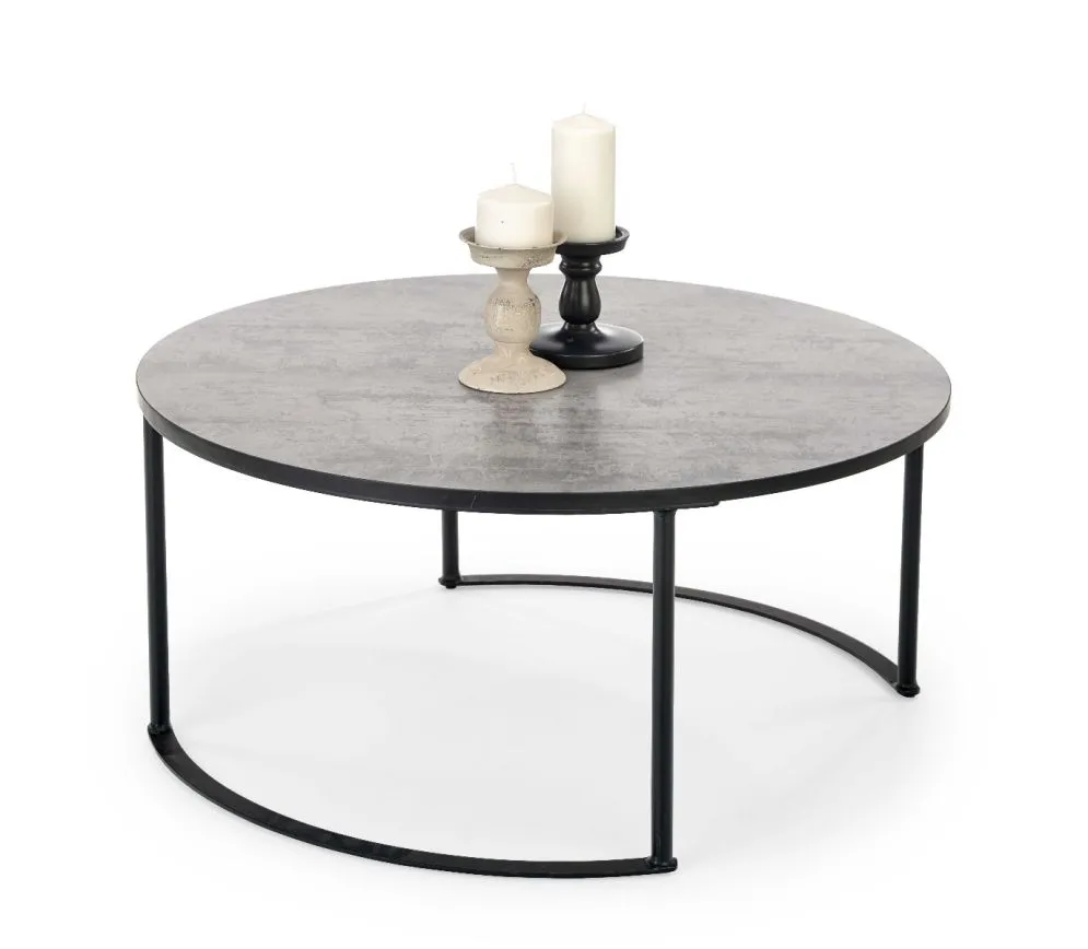 Stolik kawowy MACAO 80x80 szara/czarna do salonu w stylu industrialnym | MIRAT. styl LOFT