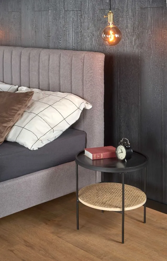 Łóżko FRANCESCA 160x200 jasnoszare dwuosobowe | MIRAT. styl LOFT