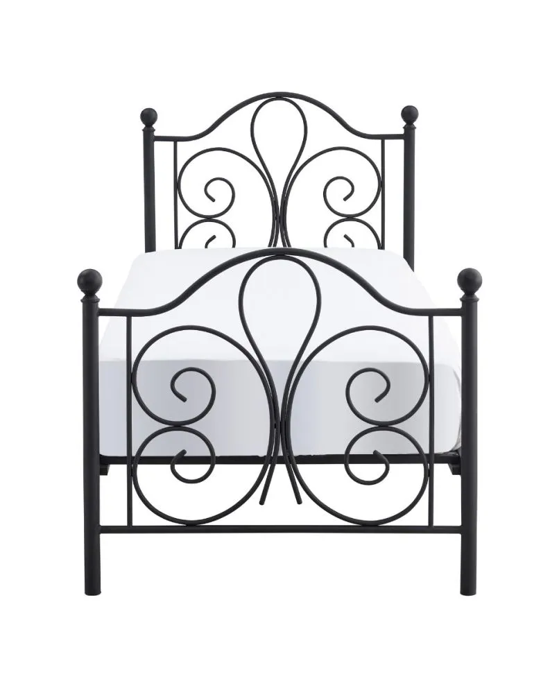 Łóżko metalowe PANAMA 90x200 czarne młodzieżowe | MIRAT. styl LOFT