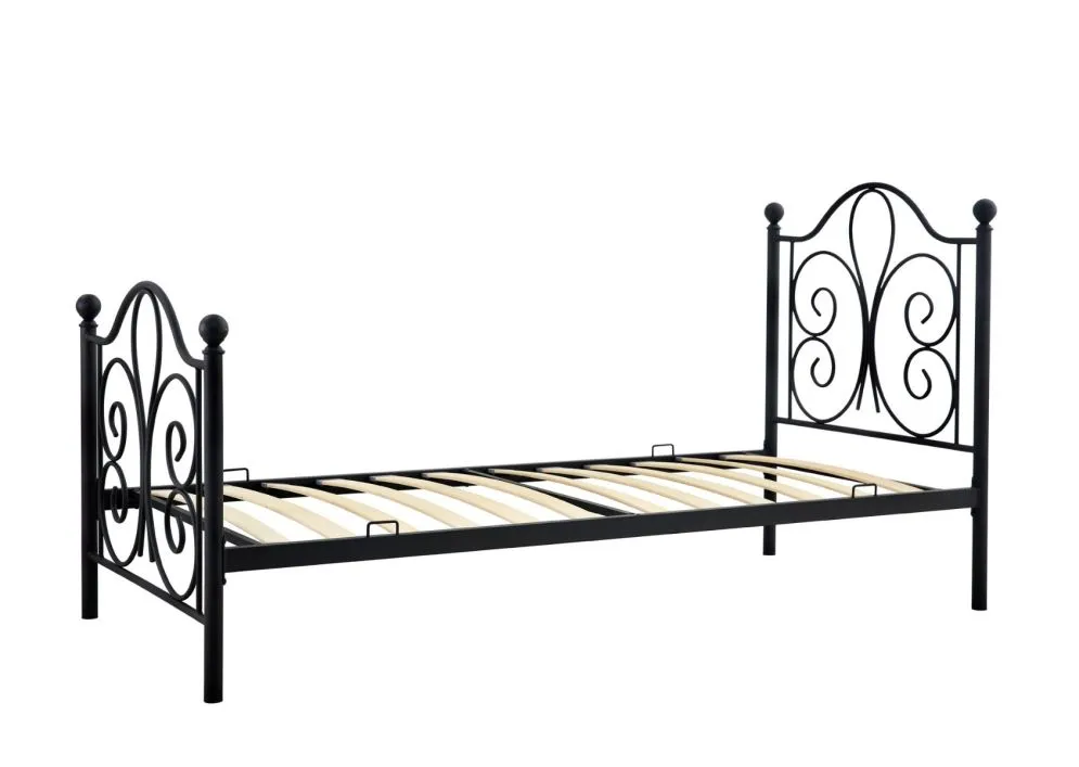 Łóżko metalowe PANAMA 90x200 czarne młodzieżowe | MIRAT. styl LOFT