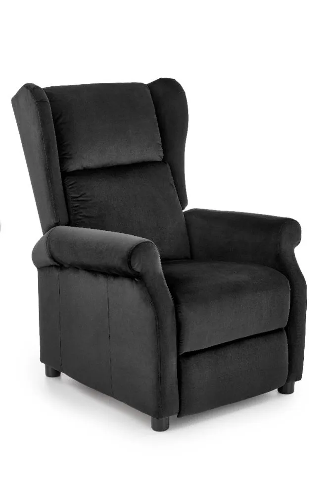 Fotel rozkładany AGUSTIN 2 VELVET czarny uszak | MIRAT. styl GLAMOUR, LOFT