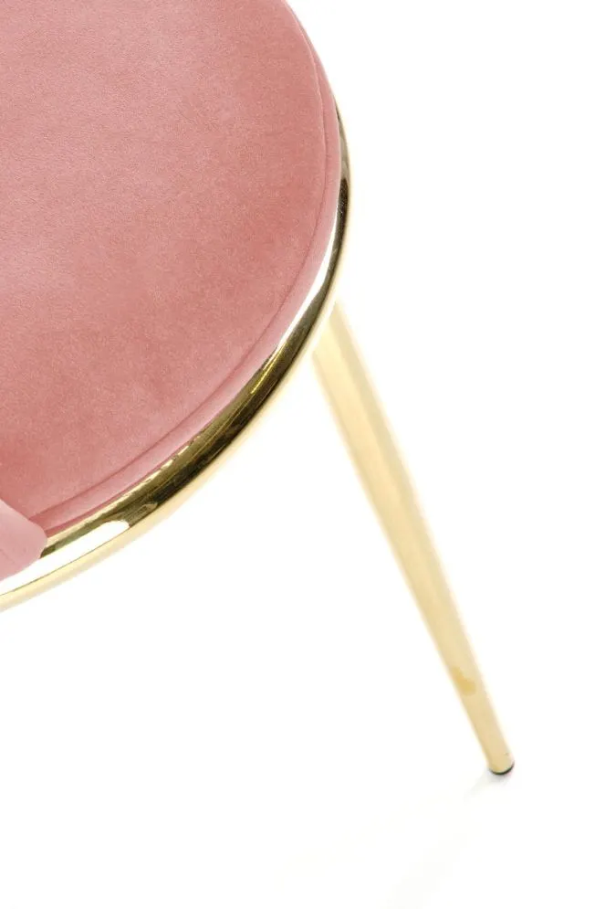Krzesło tapicerowane K460 VELVET różowe do jadalni | MIRAT. styl GLAMOUR