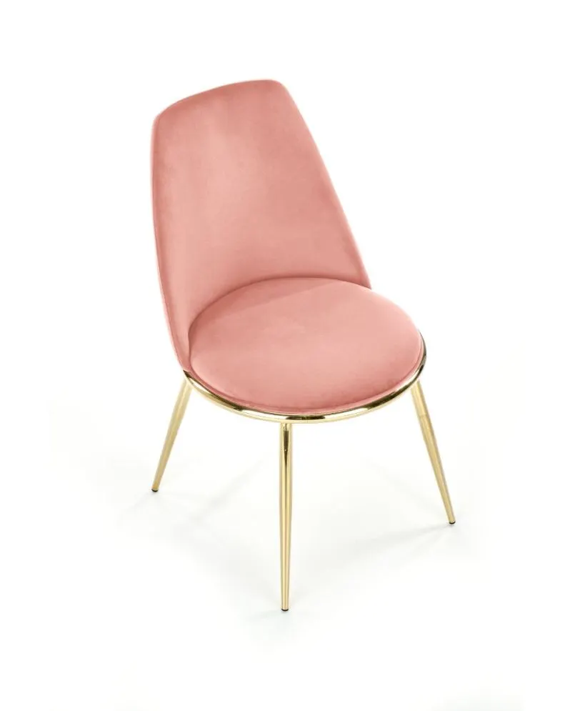 Krzesło tapicerowane K460 VELVET różowe do jadalni | MIRAT. styl GLAMOUR