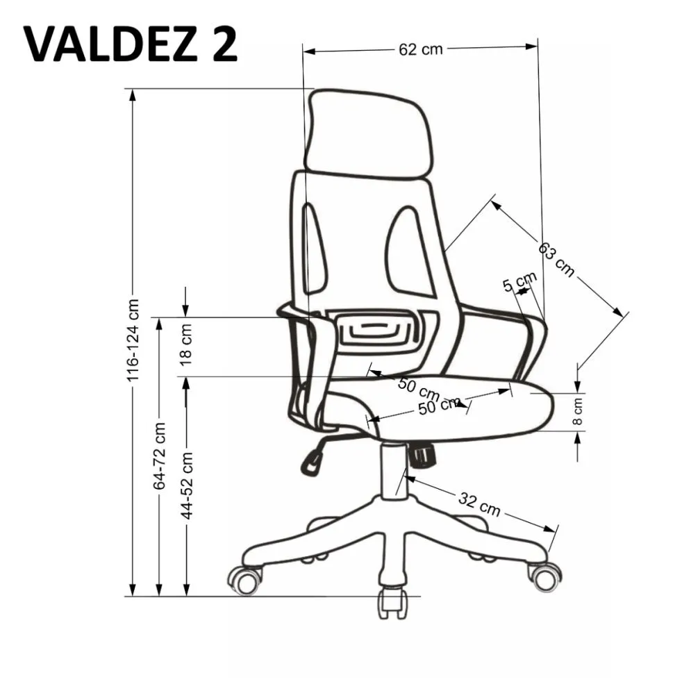 Fotel biurowy VALDEZ 2 czarny/szary pracowniczy I sklep meblowy MIRAT.