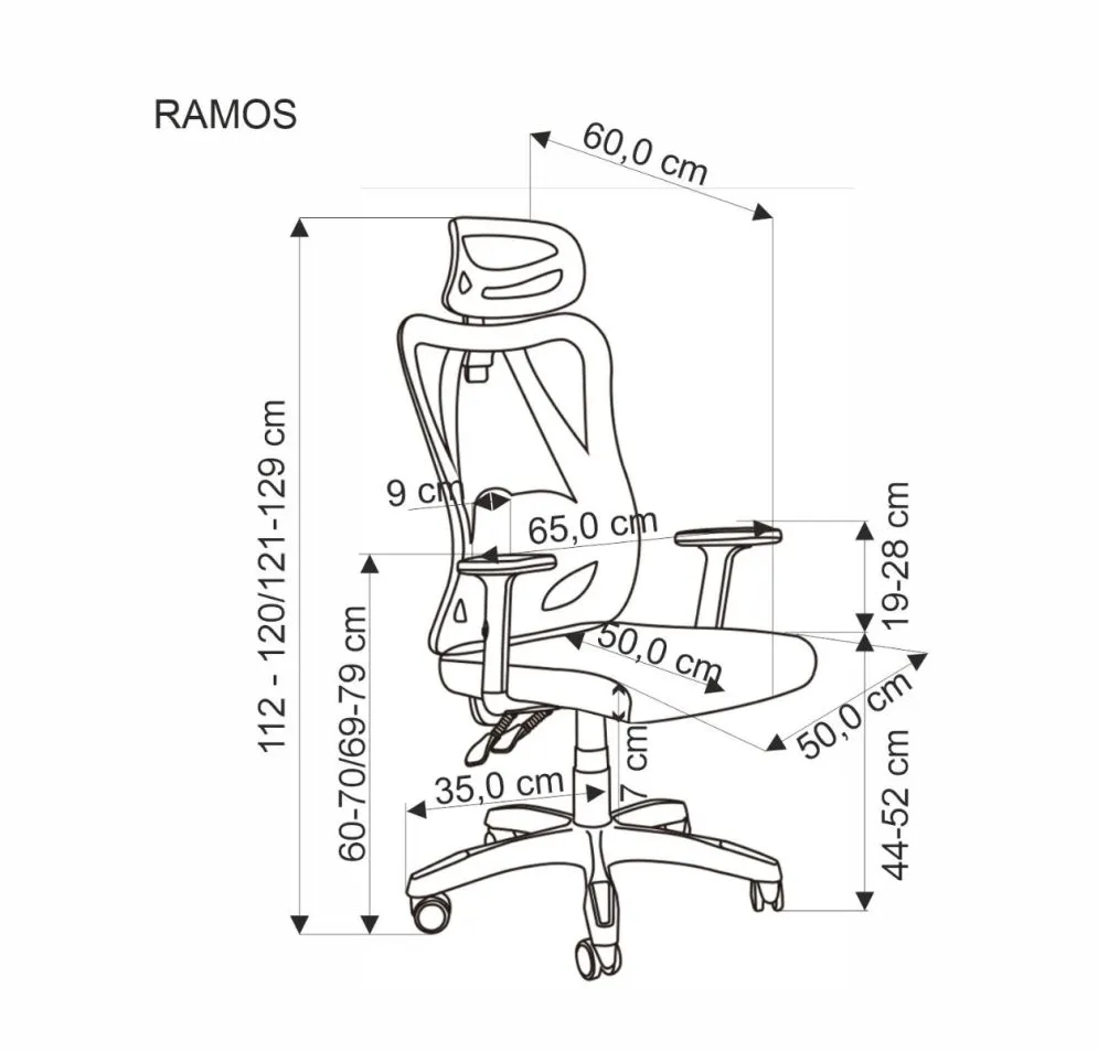 Fotel biurowy RAMOS czarny ergonomiczny I sklep meblowy MIRAT.