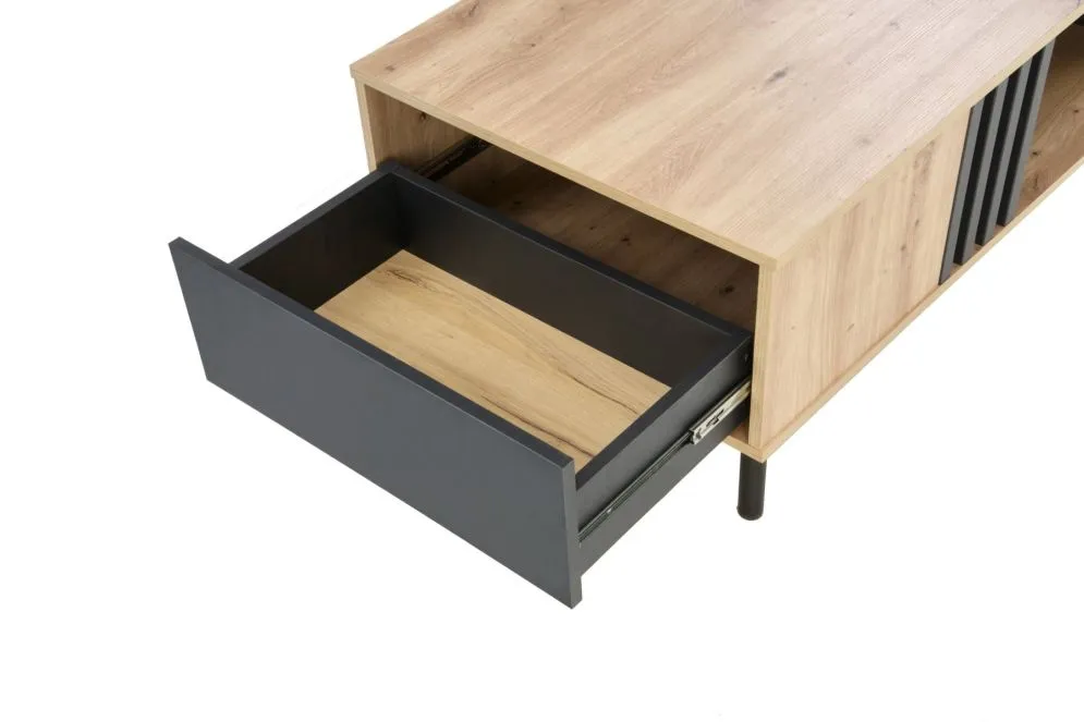 Stolik kawowy SONIA 100x60 dąb artisan/czarna z szufladą I sklep meblowy MIRAT. styl LOFT