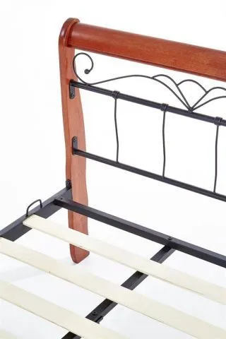 Łóżko VERONICA 90x200 czereśnia antyczna do sypialni ze stelażem | MIRAT.