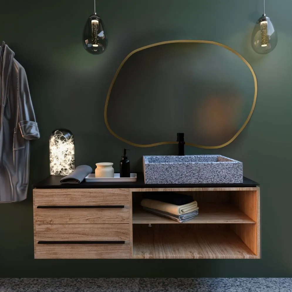 Lustro łazienkowe RUBINO II 50 z oświetleniem LED | MIRAT. w stylu kolekcja RUBINO