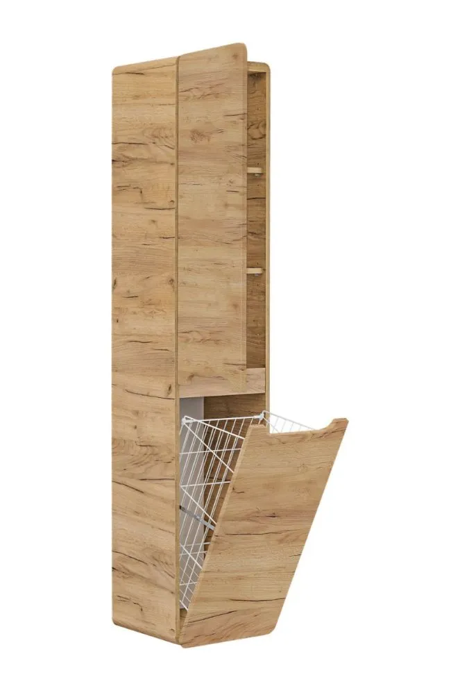 Szafka łazienkowa ARUBA CRAFT 804 35 cm dąb craft z koszem wisząca I sklep meblowy MIRAT. styl SKANDYNAWSKI kolekcja ARUBA