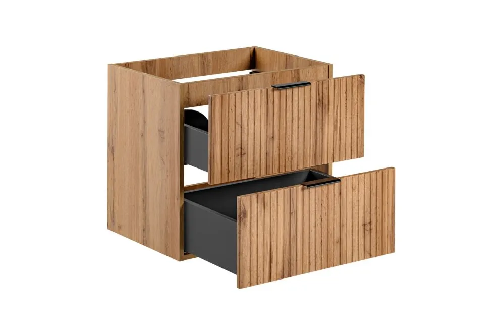 Szafka pod umywalkę ADEL OAK 82 60cm dąb wotan ryflowane fronty I sklep meblowy MIRAT. styl RYFLOWANY, SKANDYNAWSKI