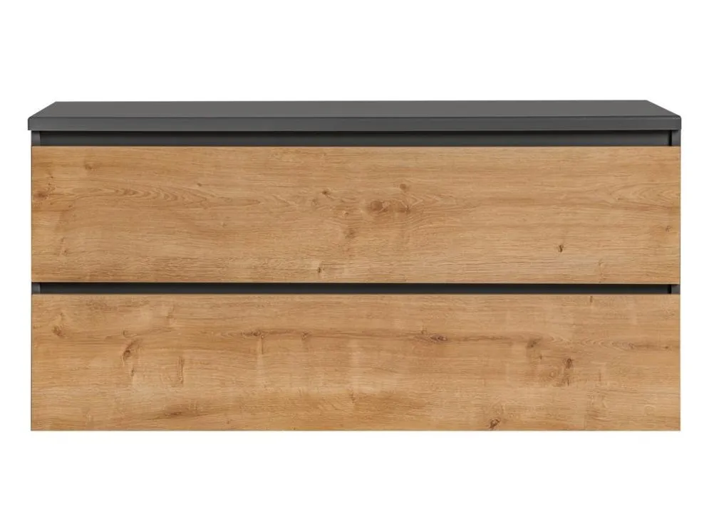 Szafka pod umywalkę MONAKO GREY OAK 823 120cm szary/dąb wisząca I sklep meblowy MIRAT. styl LOFT kolekcja MONAKO