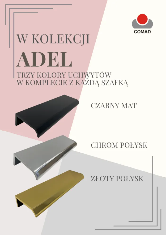 Szafka pod umywalkę ADEL BLACK 82 40cm czarny mat wąska I sklep meblowy MIRAT. styl LOFT, RYFLOWANY