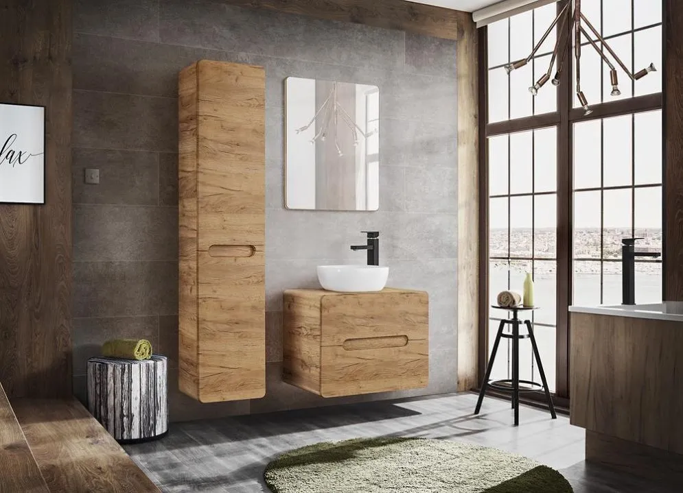 Szafka pod umywalkę nablatową ARUBA 828 60 cm dąb craft wisząca I sklep meblowy MIRAT. styl SKANDYNAWSKI