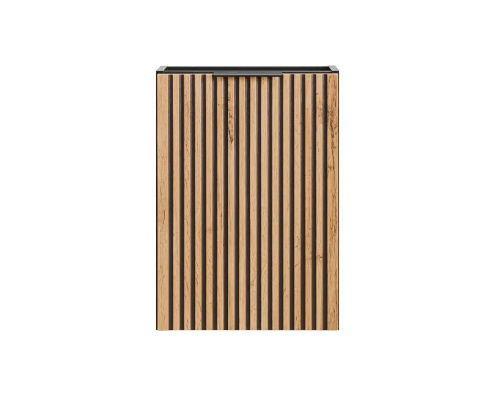 Szafka pod umywalkę BLACK WOTAN 82 40cm czarna/dąb wąska I sklep meblowy MIRAT. styl LOFT, RYFLOWANY