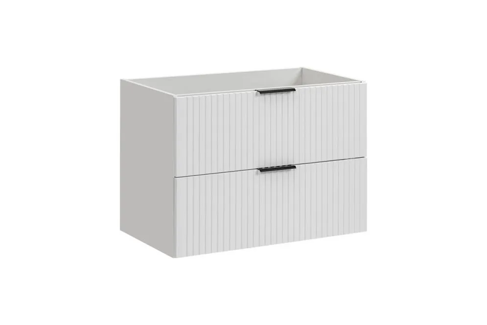 Szafka pod umywalkę ADEL WHITE 82 80cm biała z ryflowanymi frontami I sklep meblowy MIRAT. styl LOFT, RYFLOWANY, SKANDYNAWSKI