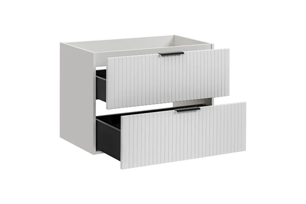 Szafka pod umywalkę ADEL WHITE 82 80cm biała z ryflowanymi frontami I sklep meblowy MIRAT. styl LOFT, RYFLOWANY, SKANDYNAWSKI