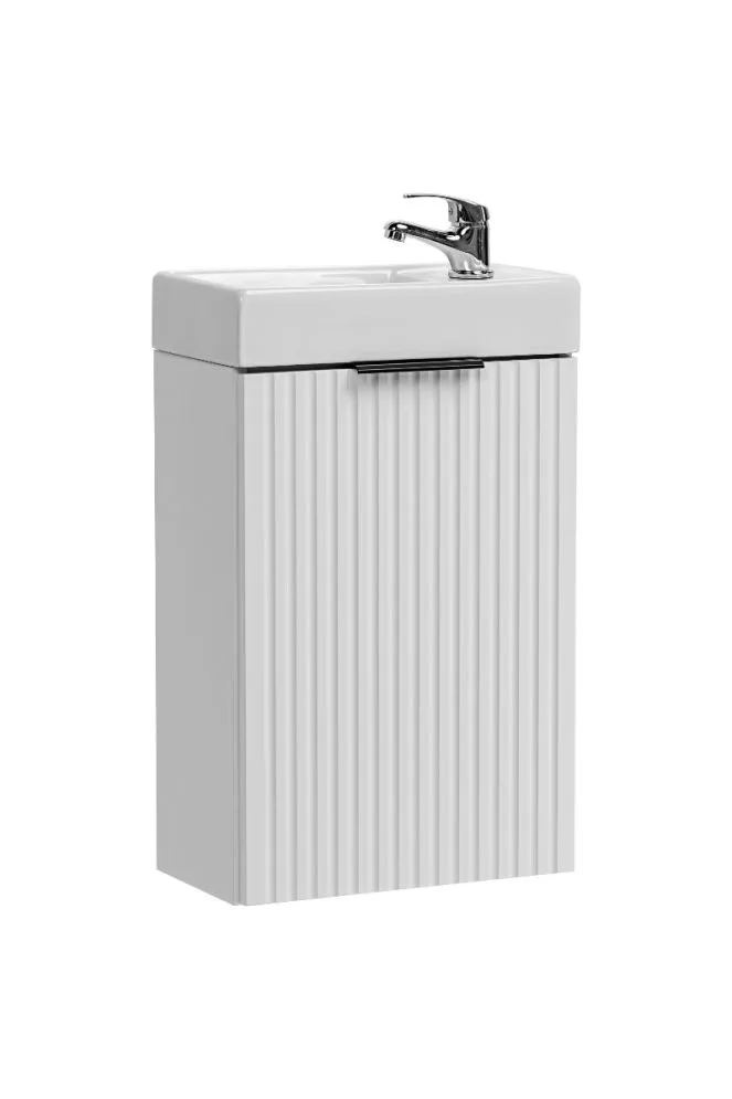 Szafka pod umywalkę ADEL WHITE 82 40cm biała wąska I sklep meblowy MIRAT. styl LOFT, RYFLOWANY, SKANDYNAWSKI