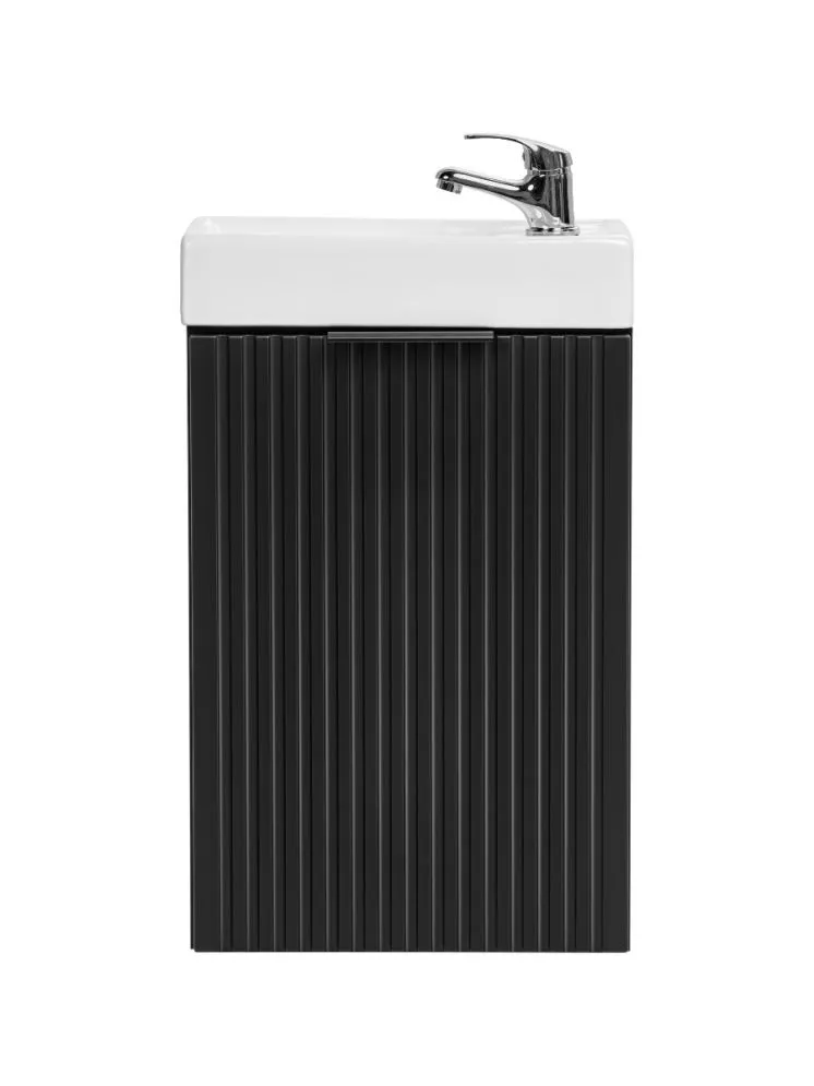 Szafka pod umywalkę ADEL BLACK 82 40cm czarny mat wąska I sklep meblowy MIRAT. styl LOFT, RYFLOWANY