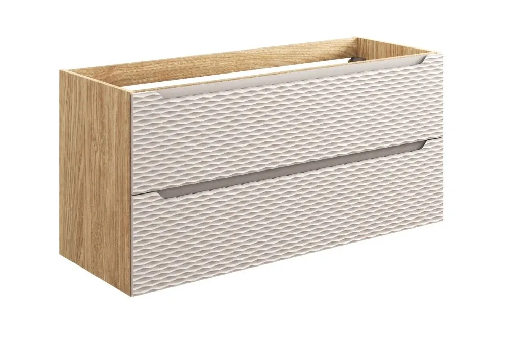 Szafka pod umywalkę OCEAN BEIGE 82-120-2S 120cm dąb olejowany/beżowa dwuszufladowa I sklep meblowy MIRAT. styl GLAMOUR kolekcja OCEAN