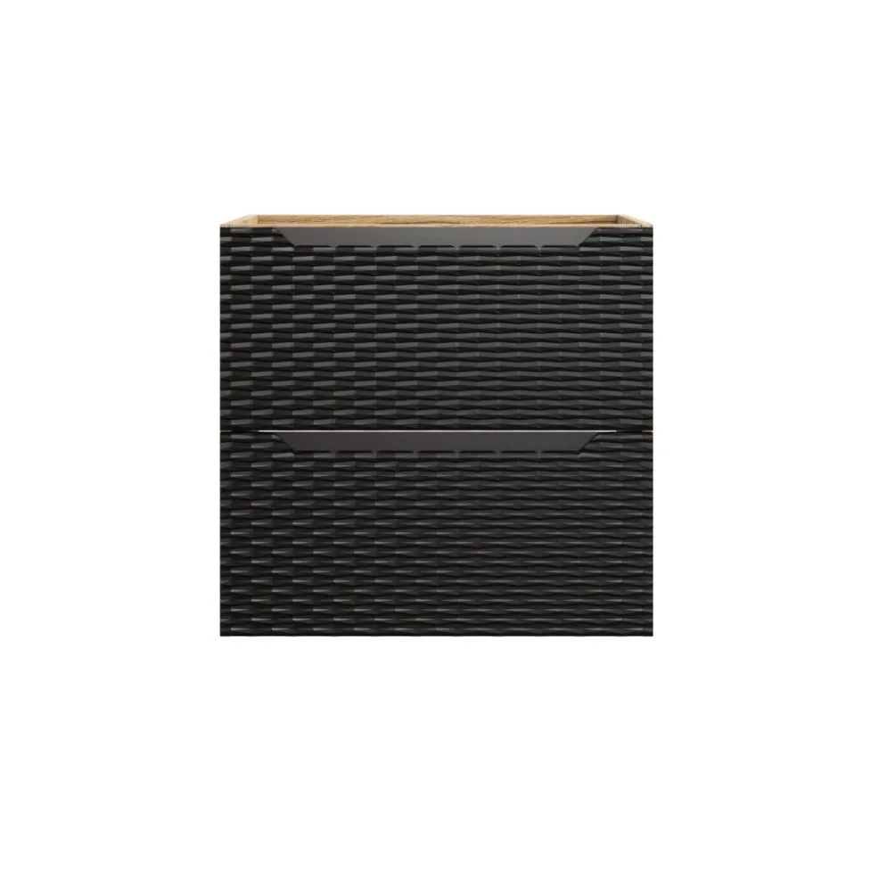 Szafka pod umywalkę OCEAN BLACK 82-60-2S 60cm dąb olejowany/czarna z szufladami I sklep meblowy MIRAT. styl GLAMOUR