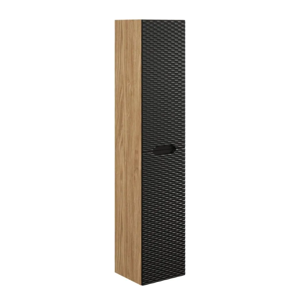 Szafka łazienkowa OCEAN BLACK 80-01-2D 35cm dąb olejowany/czarna słupek dwudrzwiowy I sklep meblowy MIRAT. styl GLAMOUR