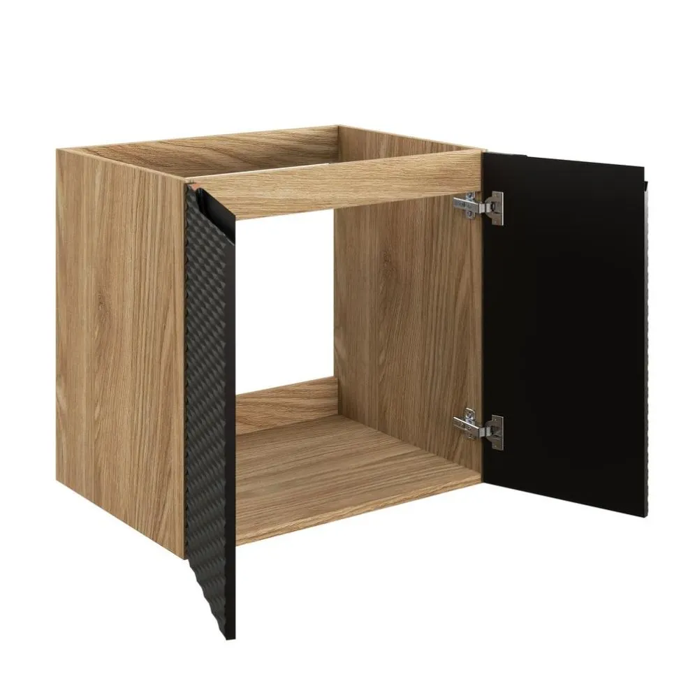 Szafka pod umywalkę OCEAN BLACK 82-60-2D 60cm dąb olejowany/czarna dwudrzwiowa I sklep meblowy MIRAT. styl GLAMOUR