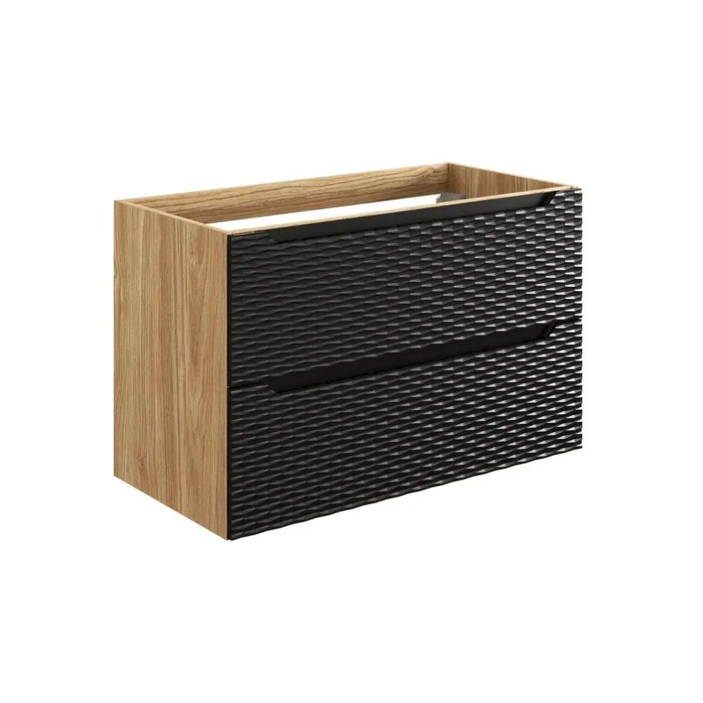Szafka pod umywalkę OCEAN BLACK 82-90-2S 90cm dąb olejowany/czarna do łazienki I sklep meblowy MIRAT. styl GLAMOUR