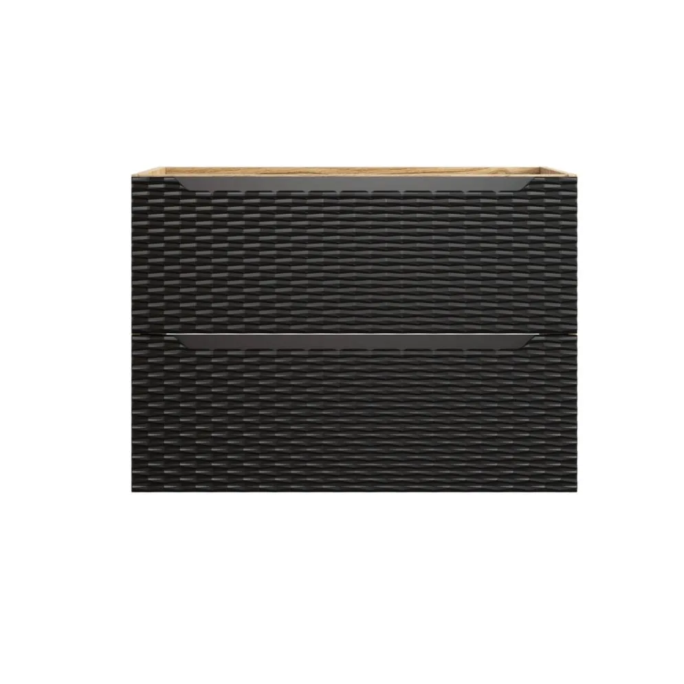 Szafka pod umywalkę OCEAN BLACK 82-80-2S 80cm dąb olejowany/czarna wisząca I sklep meblowy MIRAT. styl GLAMOUR