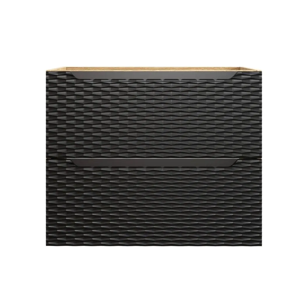 Szafka pod umywalkę OCEAN BLACK 82-70-2S 70cm dąb olejowany/czarna z szufladami I sklep meblowy MIRAT. styl GLAMOUR