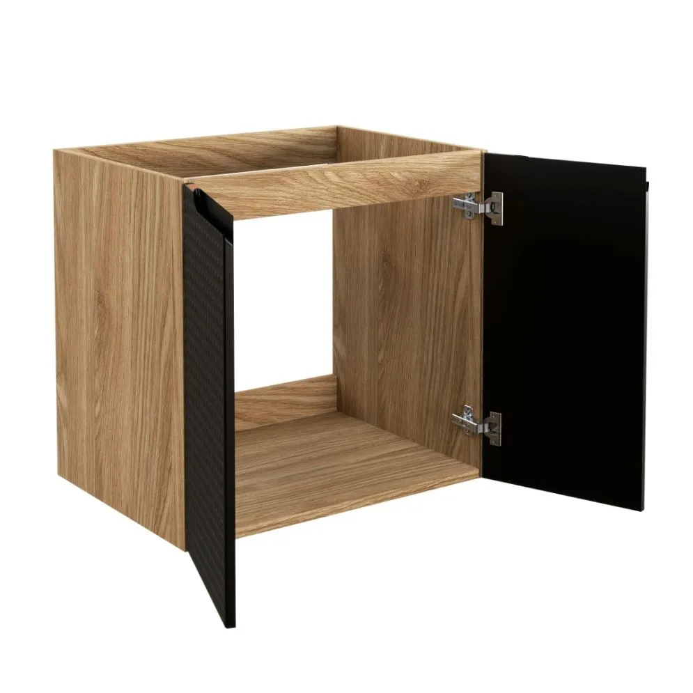 Szafka pod umywalkę LUXOR BLACK 82-60-2D 60cm dąb olejowany/czarna fronty w stylu glamour I sklep meblowy MIRAT. styl GLAMOUR