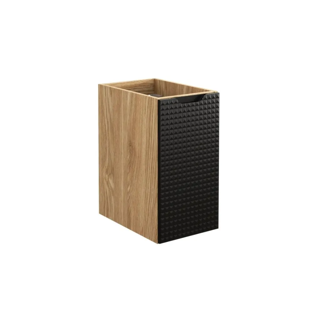 Szafka łazienkowa LUXOR BLACK 81-30-1D 30cm dąb olejowany/czarna fronty 3D I sklep meblowy MIRAT. styl GLAMOUR